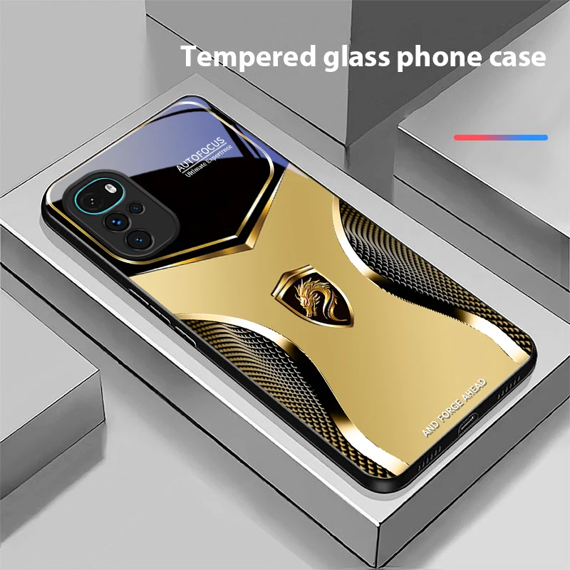 Golden Cartoon Mouse Glass Phone Case