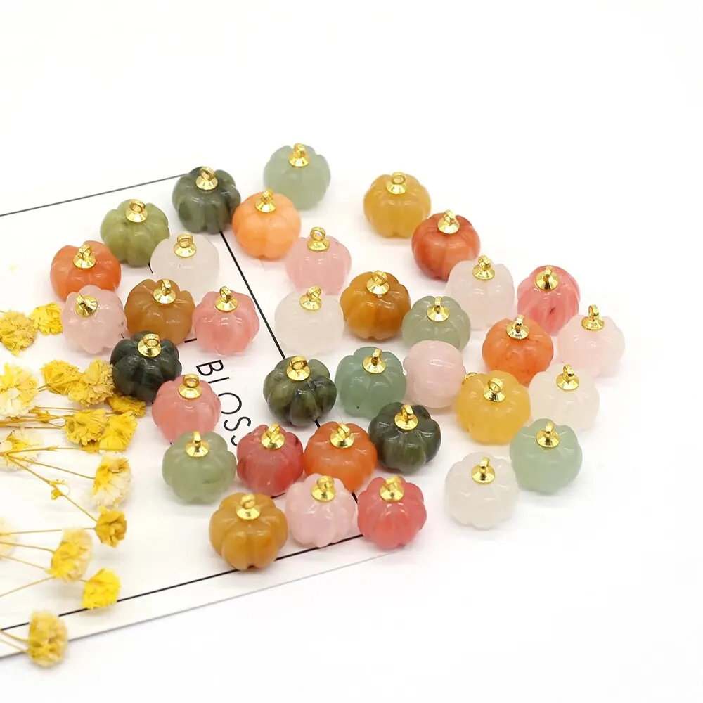Natural Stone Red Agate Rose Quartz Pendant Charms 5pcs/Lot 13x13mm Mini Pumpkin Charms Jewelry Making DIY Necklace Earrings quartz pendant agate pendant
