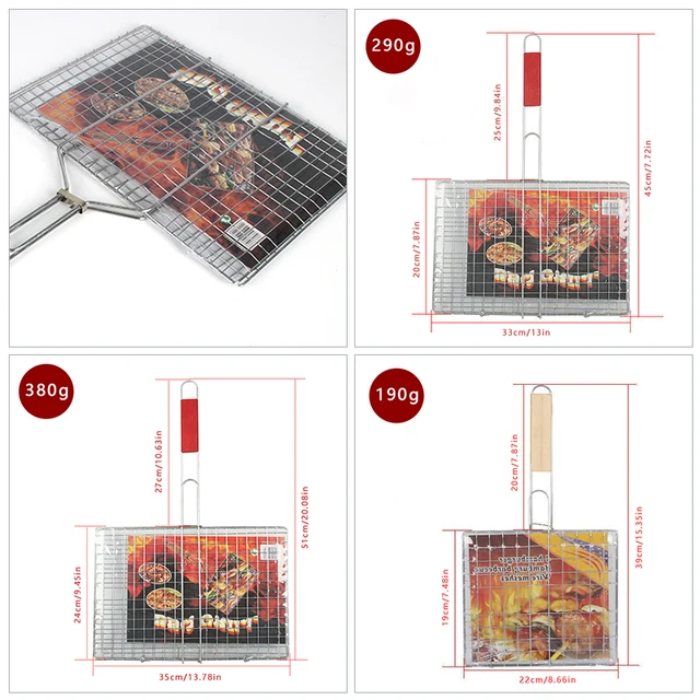 Grillező Kosár Grill Háló Szőnyeg Hús Zöldség Steak Piknik Party Barbecue Szerszám Hőálló Kültéri - Image 6