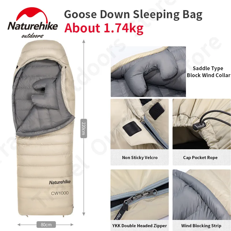 Naturehike Cw700/cw1000 Envelope Type Sleeping Bag 2℃9℃ Goose Down