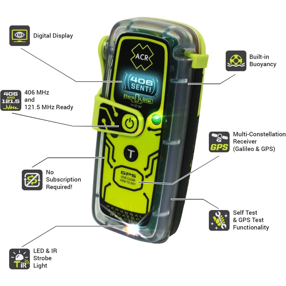 Buoyant Personal Locator Beacon with GPS for Hiking, Boating and All Outdoor Adventures (Model PLB 425)