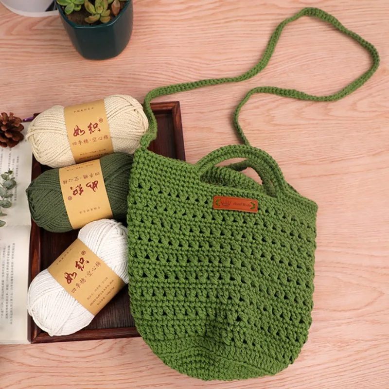 Filo Di Cotone Cavo Filo Di Canapa Grosso, Filo Di Lana Per Coperta Di Cappello Intrecciato A Mano, Filo Lavorato A Maglia All'Uncinetto Fai Da Te, 2M