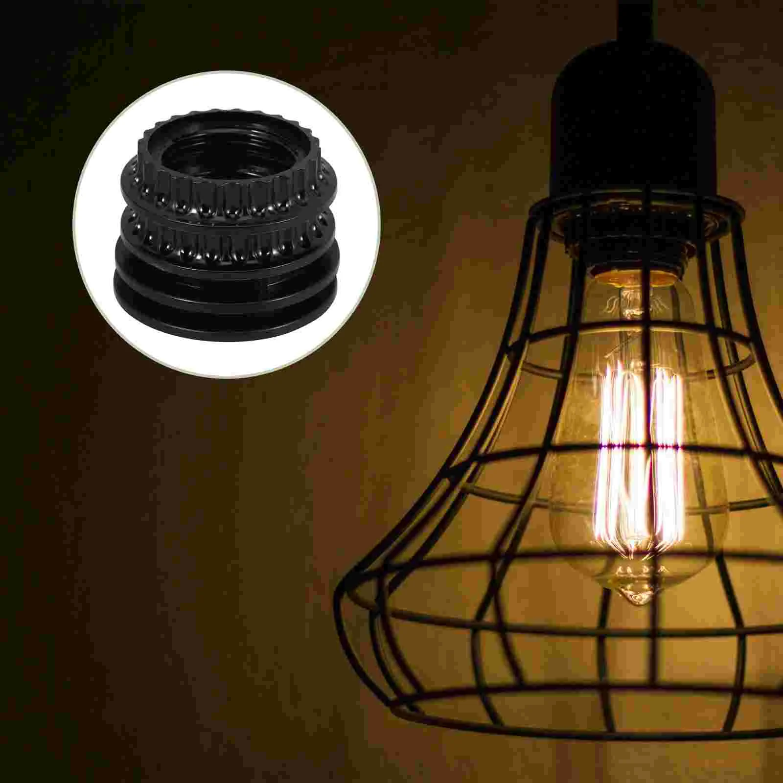 4pcs Lamp Shade Collar Rings E27 E26 Light Socket Threaded Candelabra Base Retainer Replacement Hanging Lamp Night Light Holder
