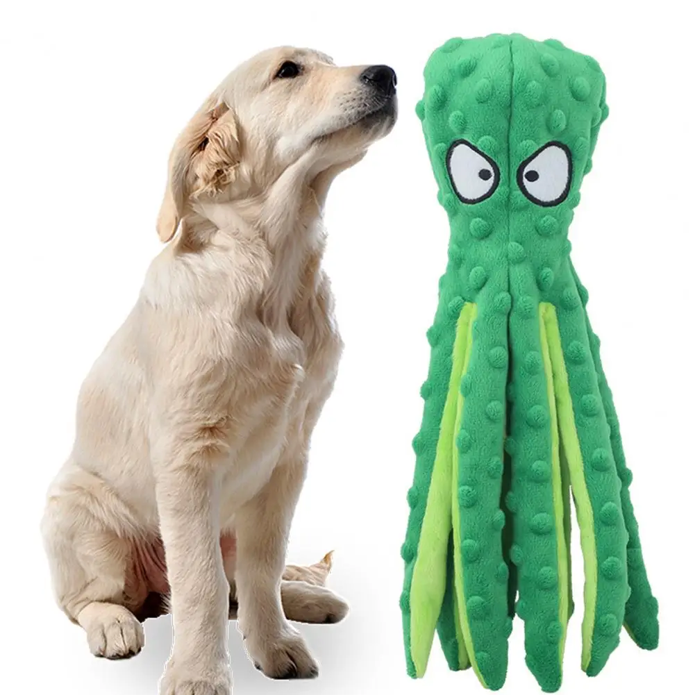 Dog Toy Bite Resistant Plush Safe Octopus Puppy Toy for Home 4