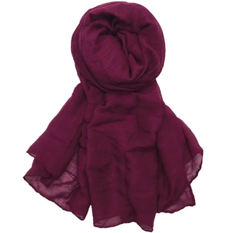 Cross-Border Voile Monochrome Women's Breathable Thin Scarf Soft Solid Color Scarf Silk One Piece