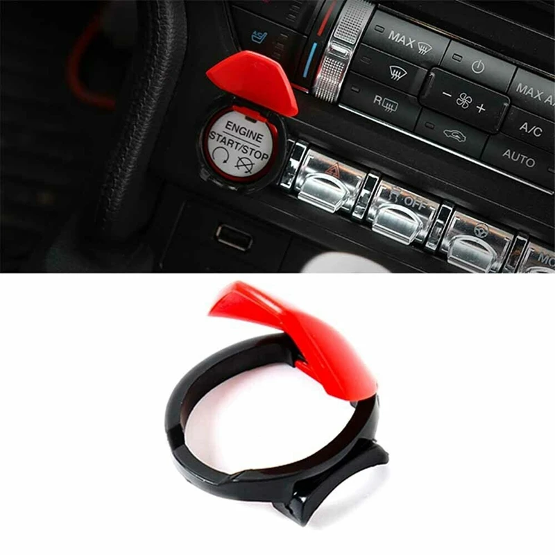 Red Engine Start Stop Button Cover Trim for Ford Mustang 2015 2016 2017