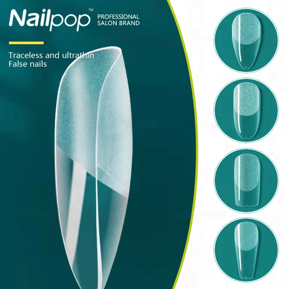Nailpop 120pcs Press On False Coffin Nails Semi Frost Wholesale Fake
