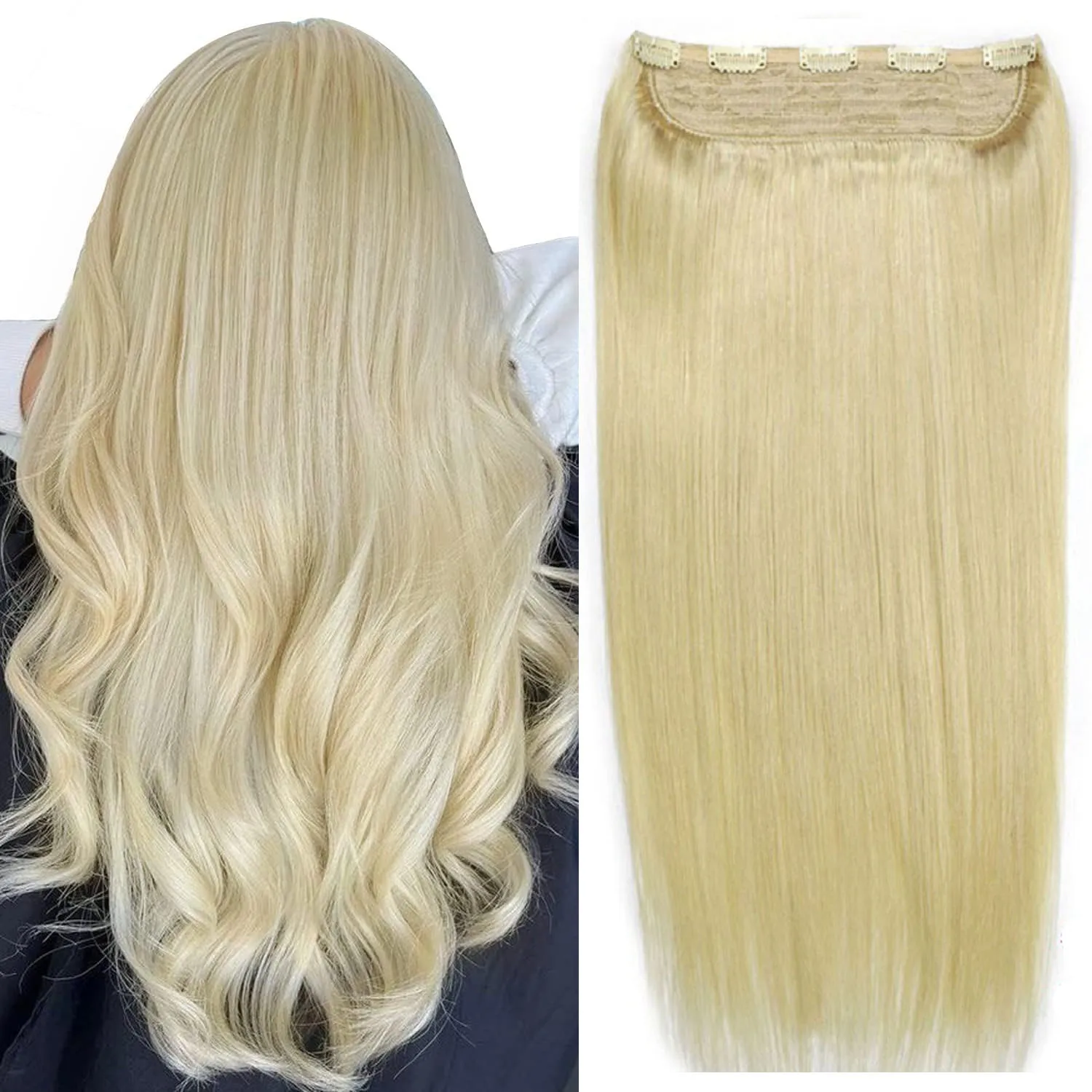 Chocala 16"-28" Remy Hair 100g-200g One Piece Set With 5 Clips In Brazilian Real Human Hair Extensions
