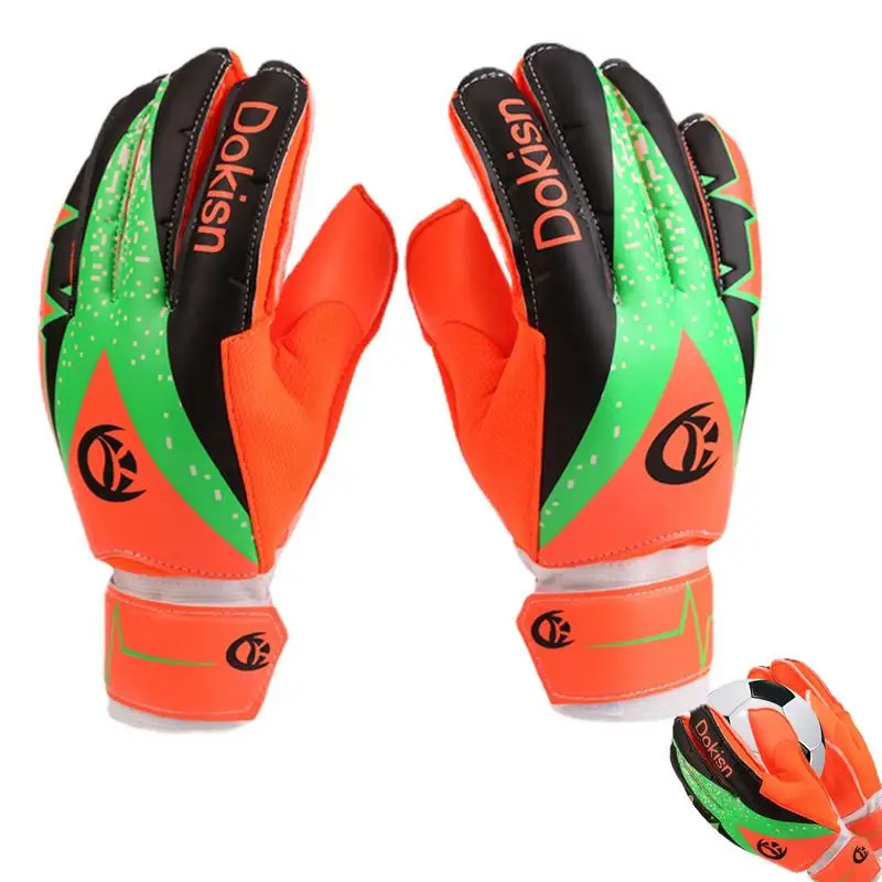 

Kids Adults Soccer Goalkeeper Gloves Anti-Slip Wearable Finger Protection Latex Football Gloves For Children Outdoor Sports