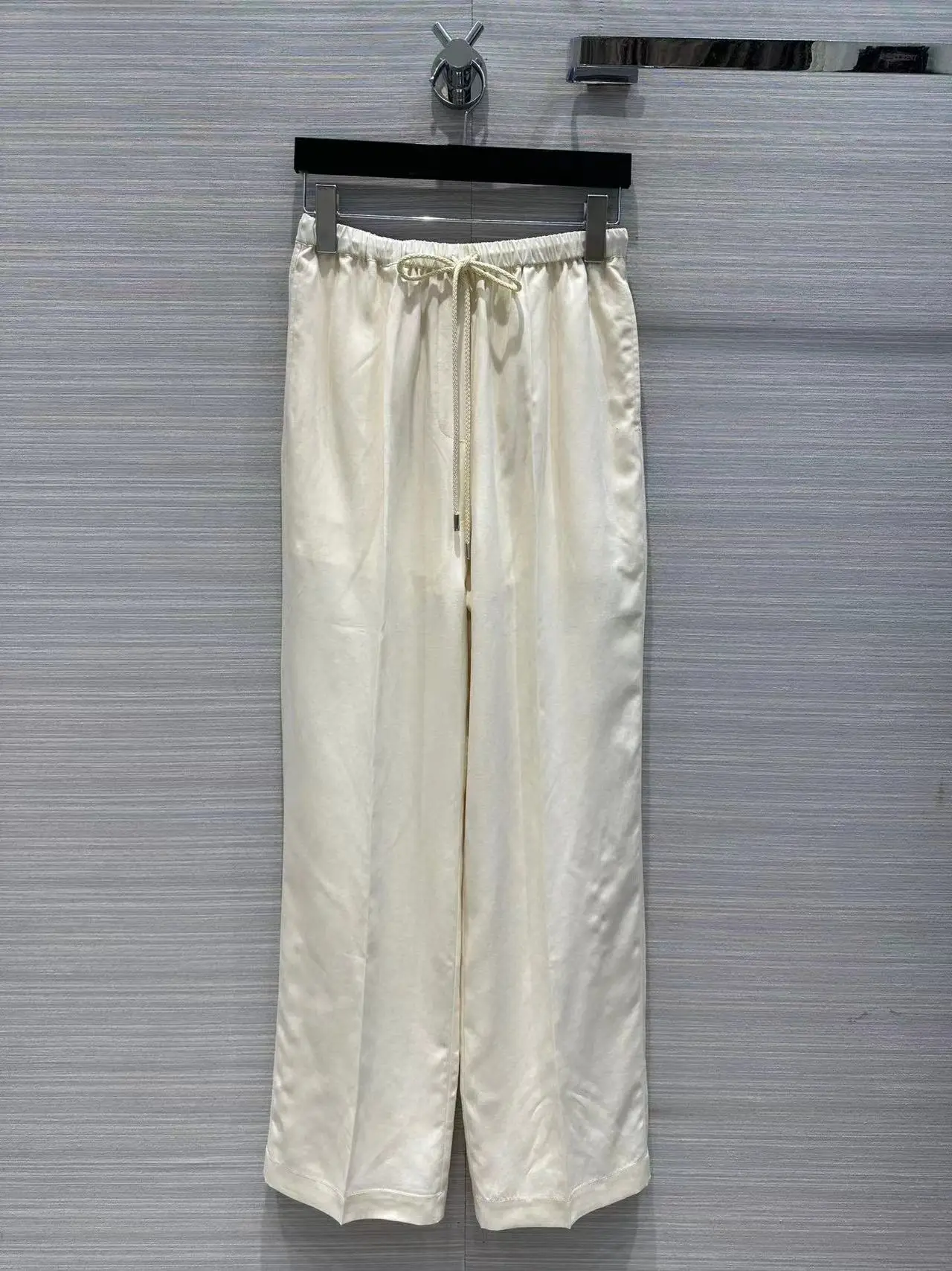 

Runway Fashion Women Long Pants 2023 Summer Solid Waist Elastic Ladies Casual Hot Sale Ladies Loose Pants