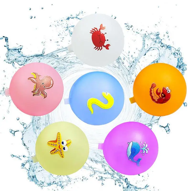 

Refillable Water Balloons 6pcs Flexible Silicone Balls Toy For Summer Water Balloons For Fun Summer Water Games For Beach Pond