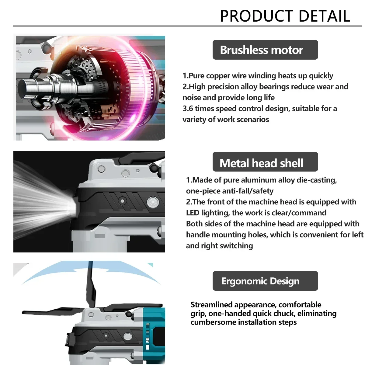 Brushless Multifunction Tool Cordless Oscillating Multi-Tools Renovator Trimmer Electric Saw 6 Speed For Makita18V Battery 5