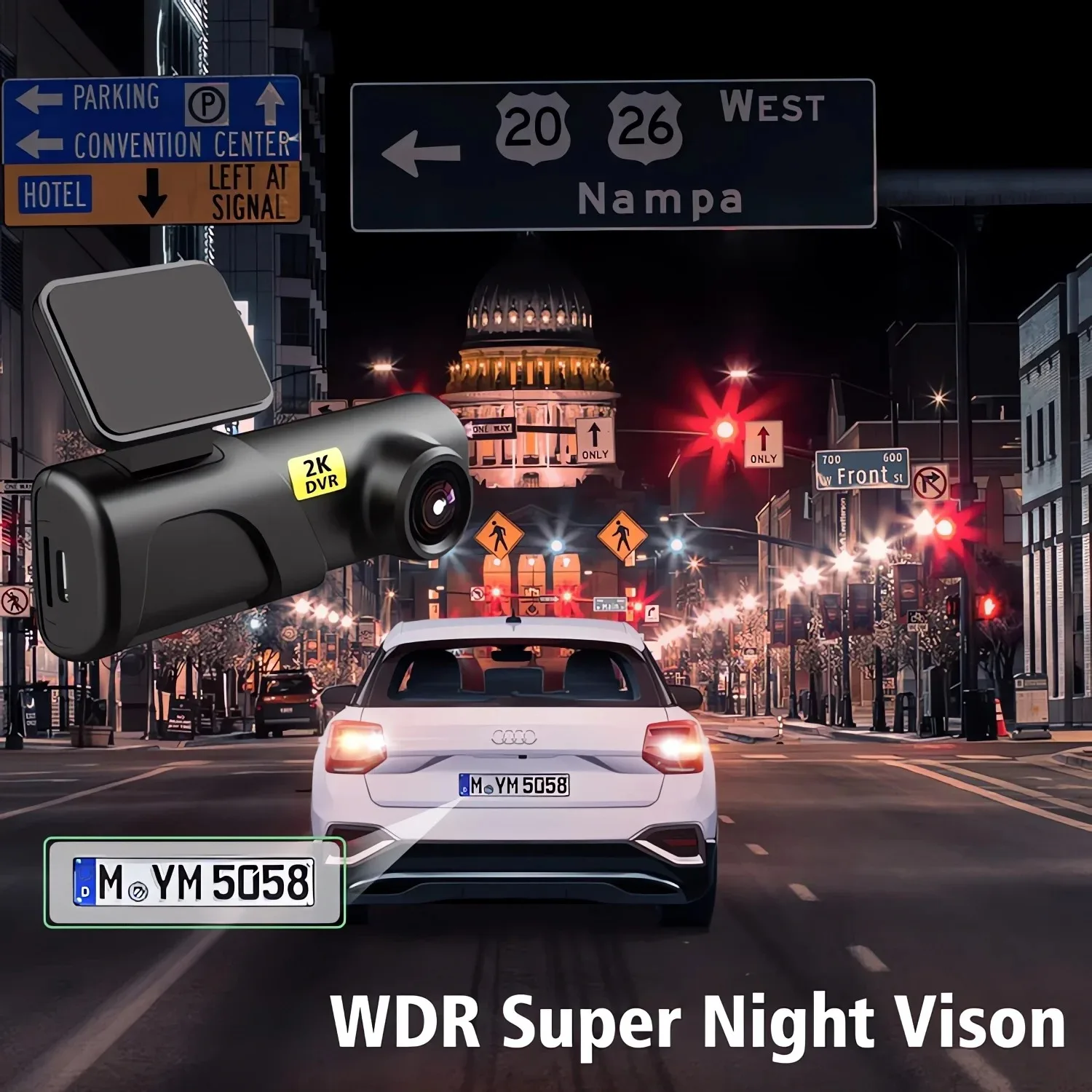 2k 1440P HD WiFi Dash Cam for Car DVR Camera Video Recorder Auto Night VisionWDR Voice Control Wireless 24H Parking Mode