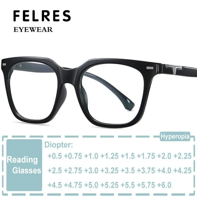 

Square Fashion Designer Reading Glasses Women Clear Leopard Anti Blue Light Eyeglasses Hyperopia Prescription Eyewear Diopters