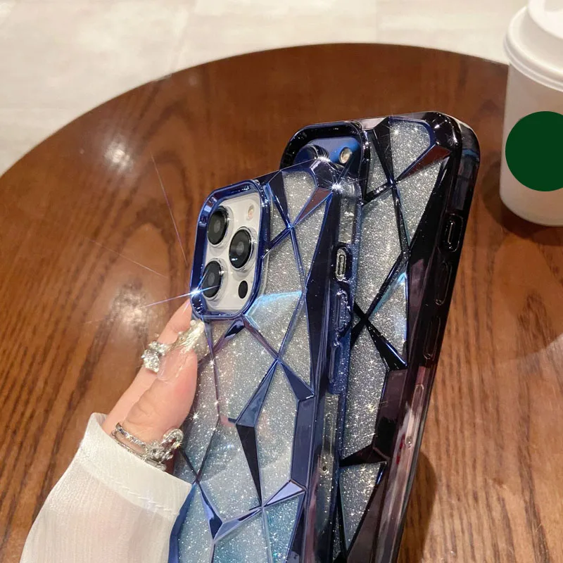 Gradient Glitter Plating Back Cover Phone Case