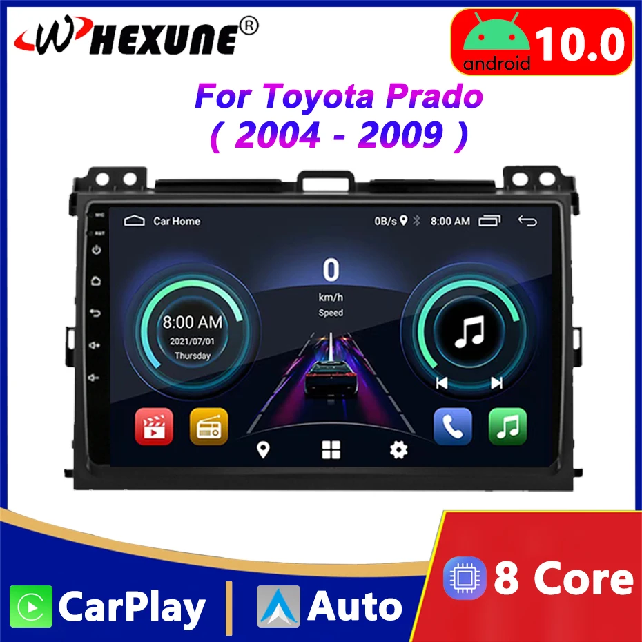 

Автомагнитола 2 Din, мультимедийный видеоплеер, навигация, стерео, GPS, Android, авто Carplay для Toyota Land Cruiser Prado 120, Lexus GX470
