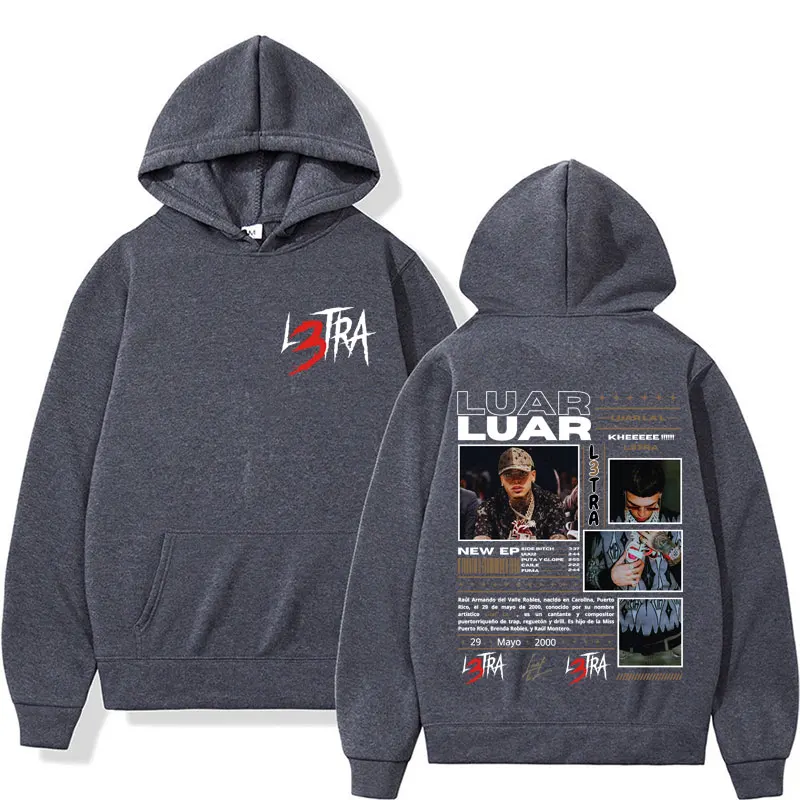 Rapper Luar La L Music Album L3TRA Hoodie Men Women Harajuku Fashion High Quality Sweatshirt Man Casual Fleece Hooded Streetwear 3