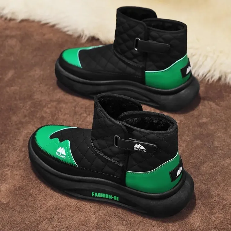 

Men Winter Warm Plush Ankle Snow Boots Women Outdoor High Top Sneakers Male Casual Shoes Boy Fur Footwear Flat Trainers For Man