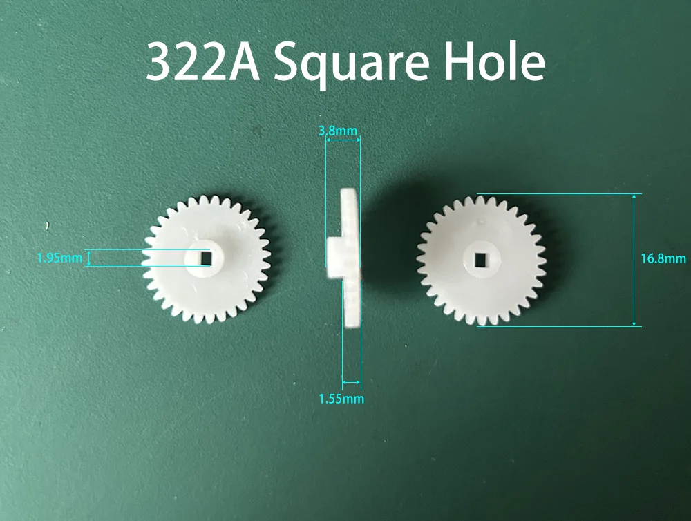 Square Axis POM Plastic Gear 272.5A 282.5A 302.5A 322A 323B 2x2mm Hole Toy Accessories Square Hole 0.5M Pinion