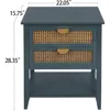 Natural Rattan Nightstand with 2 Drawer, Sideboard Buffet,Sideboard End Table Snack Table Small Coffee Table, Sofa Side Buffet 6