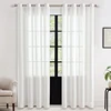 Sunset Blinds Style White Sheer Curtains For Living Room Vertical Stripes Grille Tulle Curtain Home Decor Custom Size 1