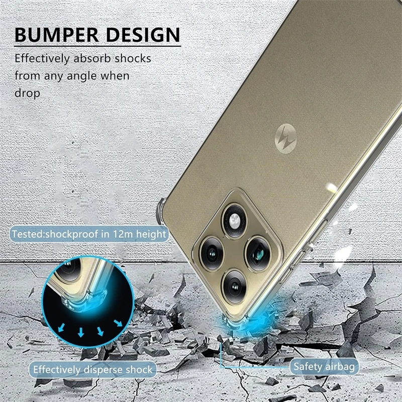 Premium Clear Silicone Shockproof Case with Airbag Cushioning - 1.5MM Thick