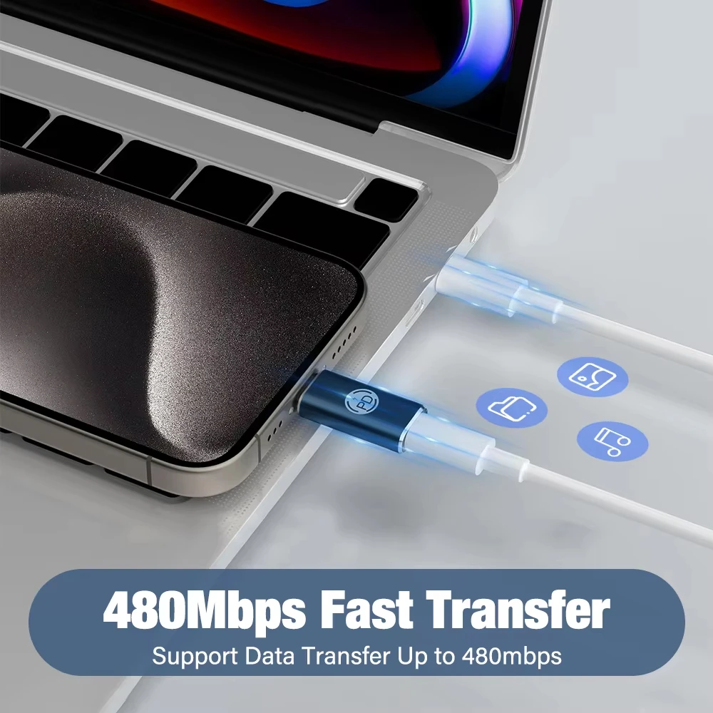 NNBILI 폰 27W 슈퍼 충전 어댑터 라이트닝 암-타입-C 수 케이블 어댑터 컨버터 (USB C-라이트닝 커넥터용)