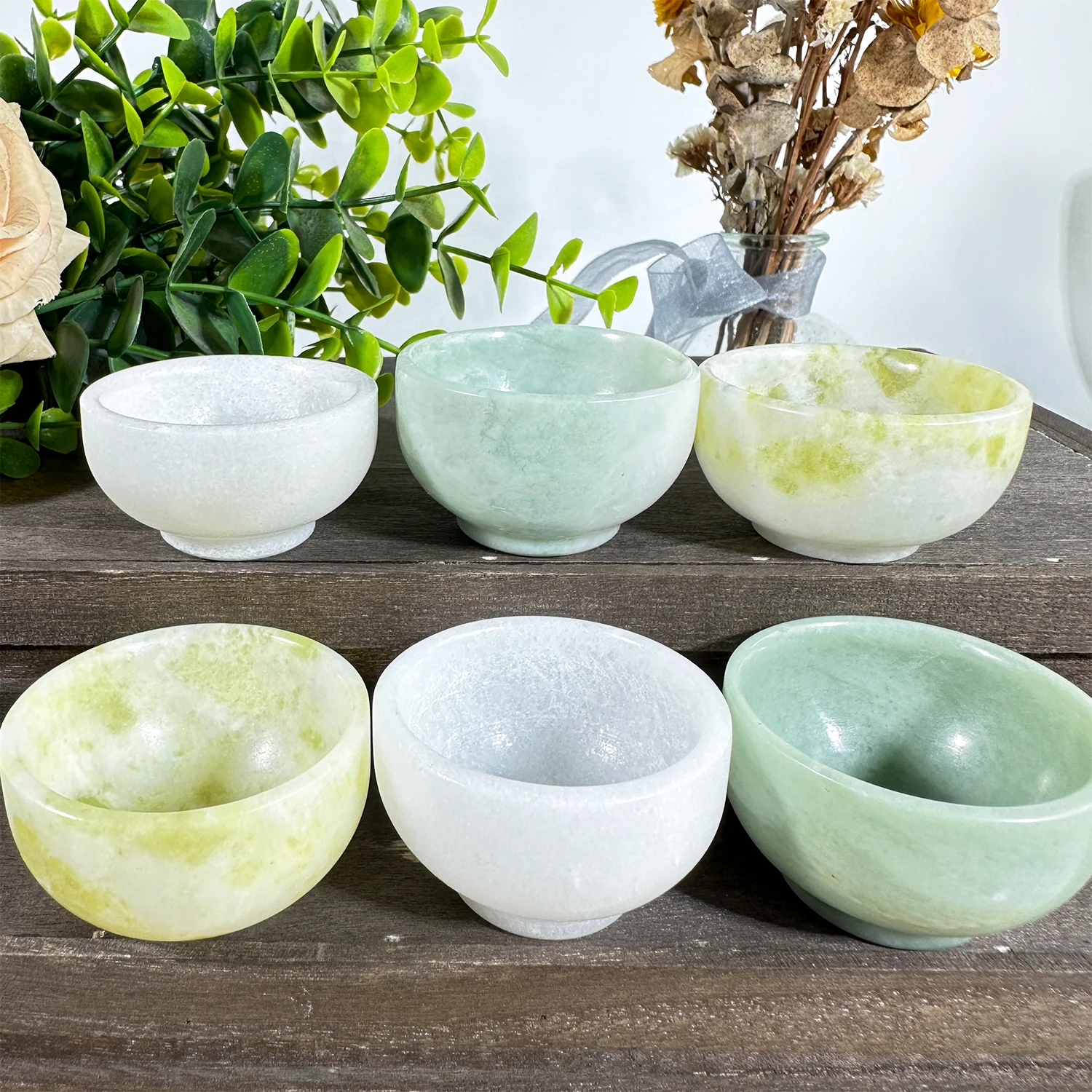 Natural Crystal Jade Bowl Inside Out Home Decor