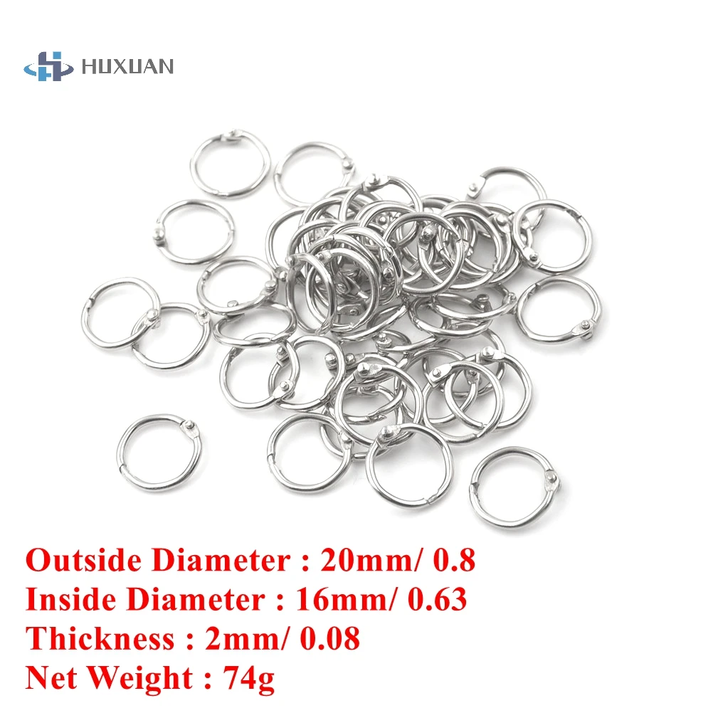 50Pcs/lot Metal Ring Binder Staple Book Binder Albums Loose-leaf Book Hoops Loose Leaf Ring Keychain Binding Supplies