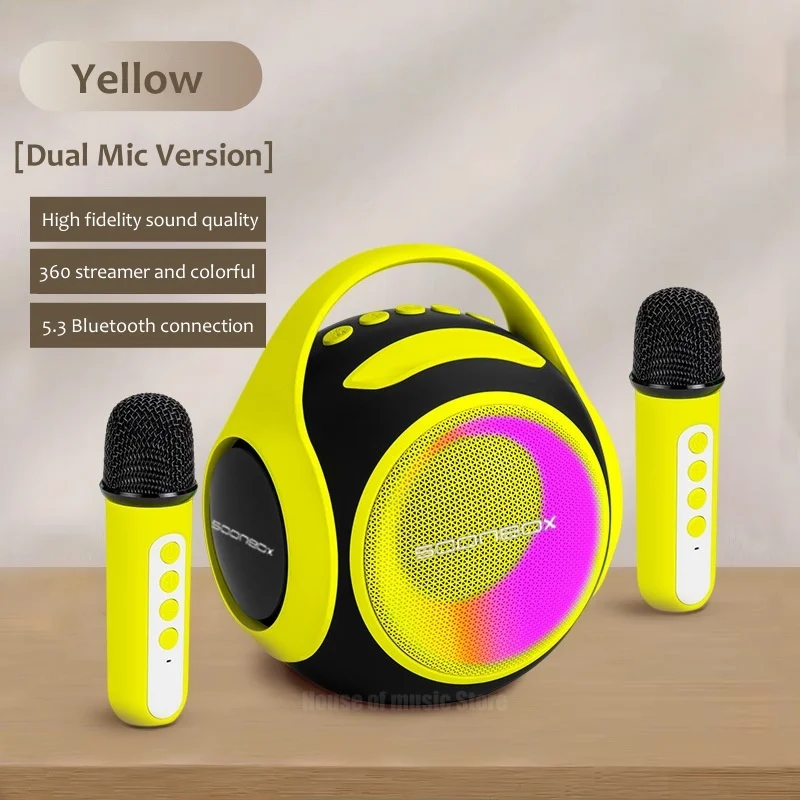 

S5100 Portable Kids Outdoor Party Handheld Karaoke Machine Wireless K-song Bluetooth Speakers With Mini Mic TWS Shocking Stereo