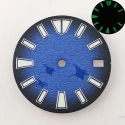 Custom White, Black, and Blue Dial with Green Luminescence (No logo 3)