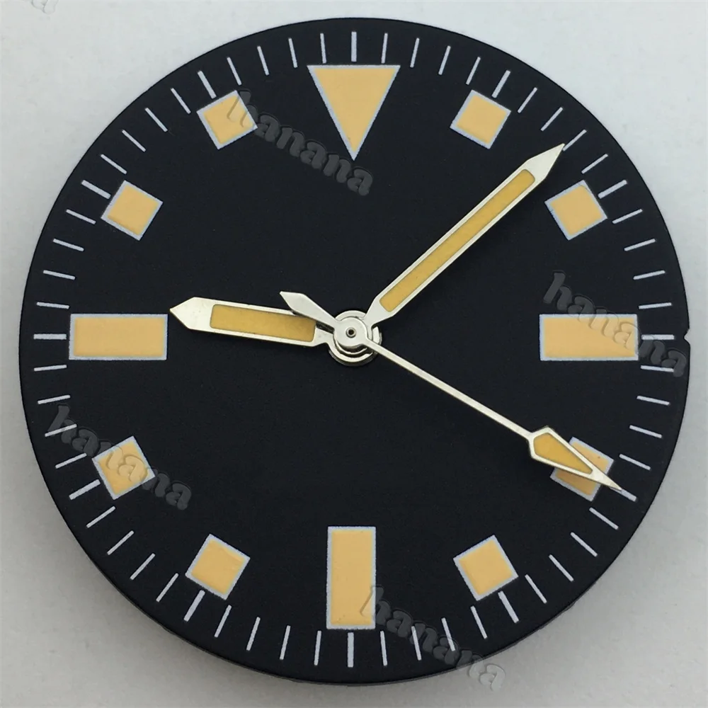Retro Matte Dial - 29mm Green Luminous Hands for High-Quality Watch Modification