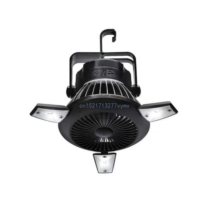 

Battery Operated Fan with Hanging Hook with LED Lights for Camping Tent