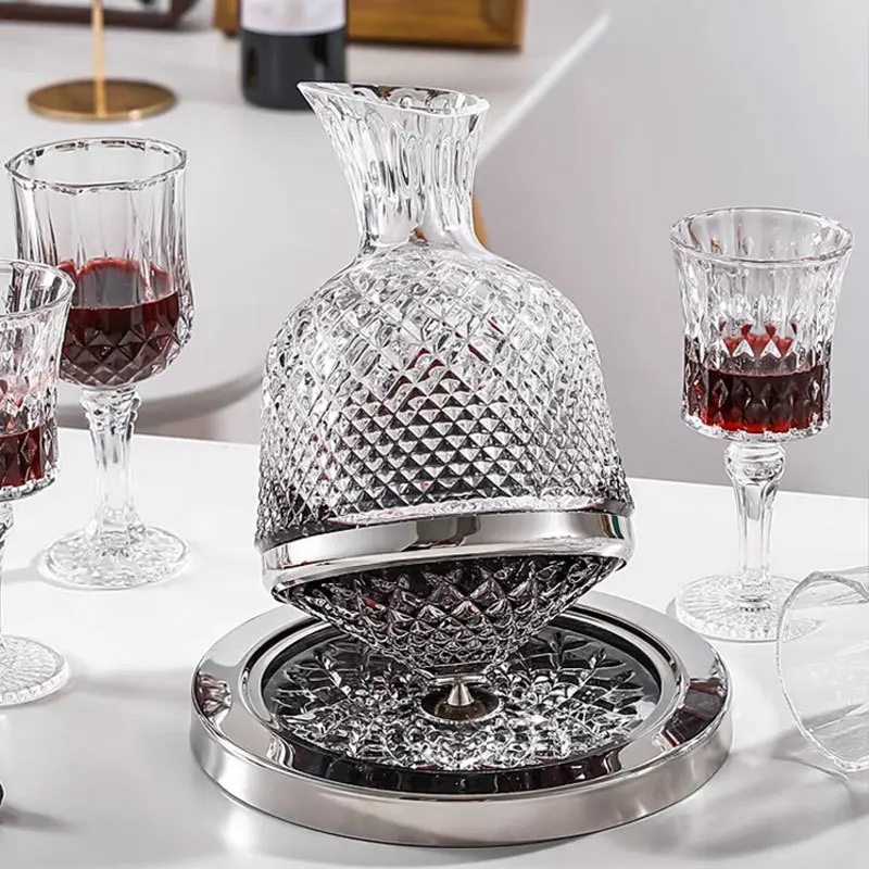 

European shaker jug red wine decanter glass home light luxury tumbler rotating gyro decanter