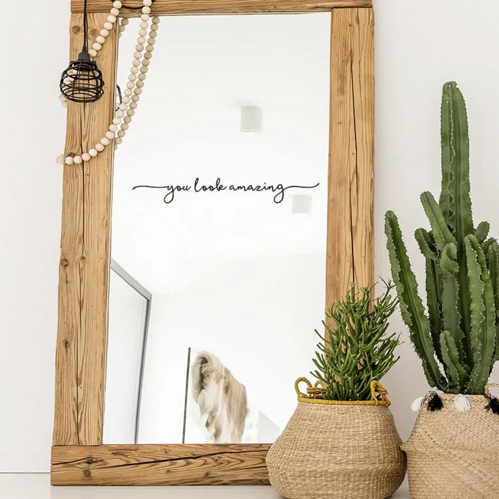 Mirror Sticker You Look Amazing Decal Stylish Elegant Window Wall Sticker for Home Bathroom Decoration wall sticker,mirror wall sticker,window stickers