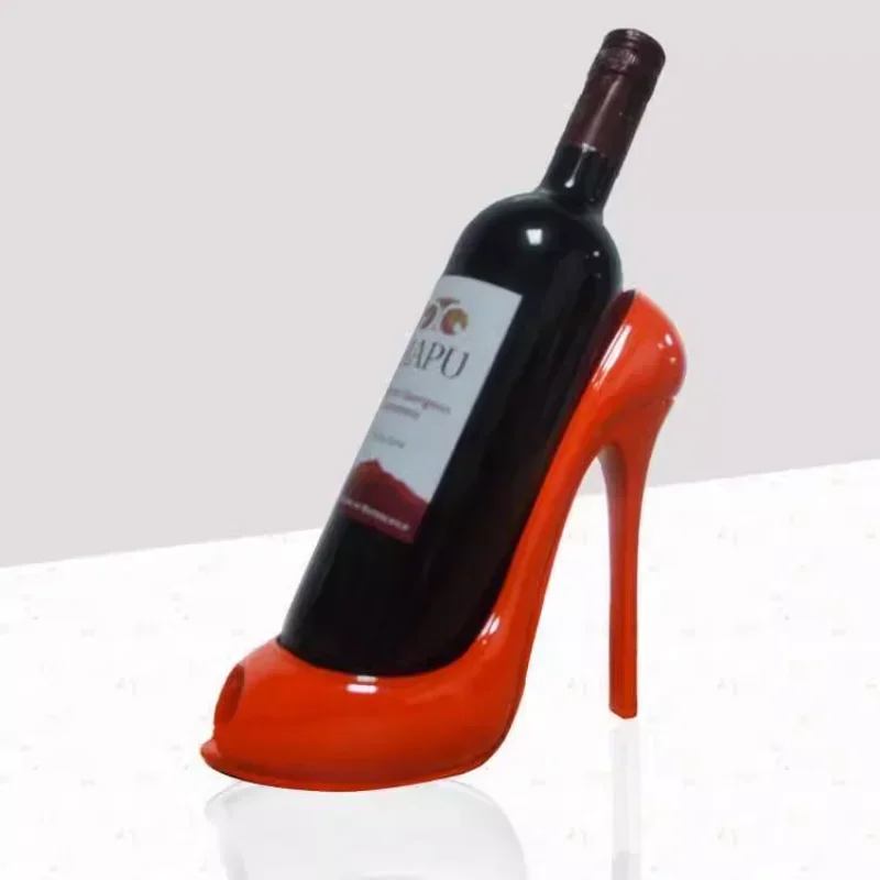 Porta Bottiglie da vino Portabottiglie for vino con scarpe con tacco alto Elegante portabottiglie for vino Cesto regalo Accessori for la casa Portabottiglie for scarpe rosse Portabottiglie creativo Sc