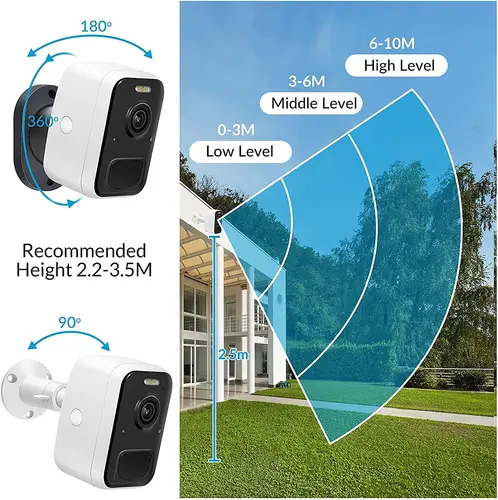 4MP IP WiFi 보안 야외 태양열 카메라 PIR 모션 감지 사이렌 알람 색상 야간 VicoHome APP 스포트라이트 배터리 캠 3