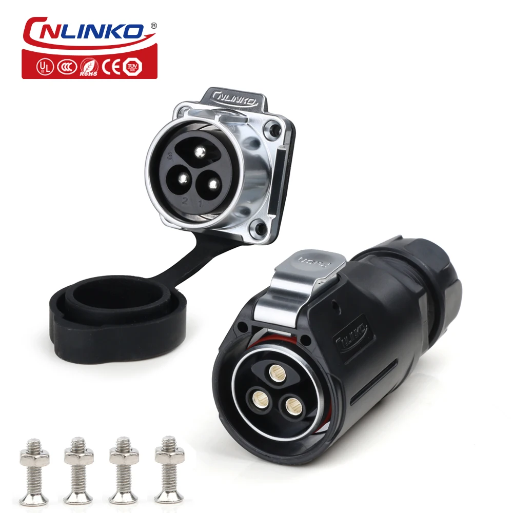 

CNLINKO 2pin 3pin M28 Waterproof 50A 35A Power Connector Male&Female Plug Socket Wire Joint for New Energy Vehicle Automotive