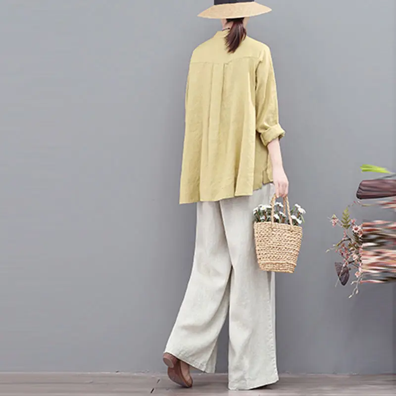 Ethnic Style Vintage Harajuku Embroidery Chinese Tops Women Spring classical Loose Cotton Coat Tang Suit Female Autumn