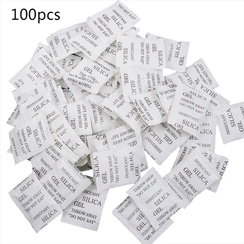Non-Toxic Silica Gel Desiccant Pack Moisture Absorber Dehumidifier for Kitchen Jewelry Shoes 100pcs