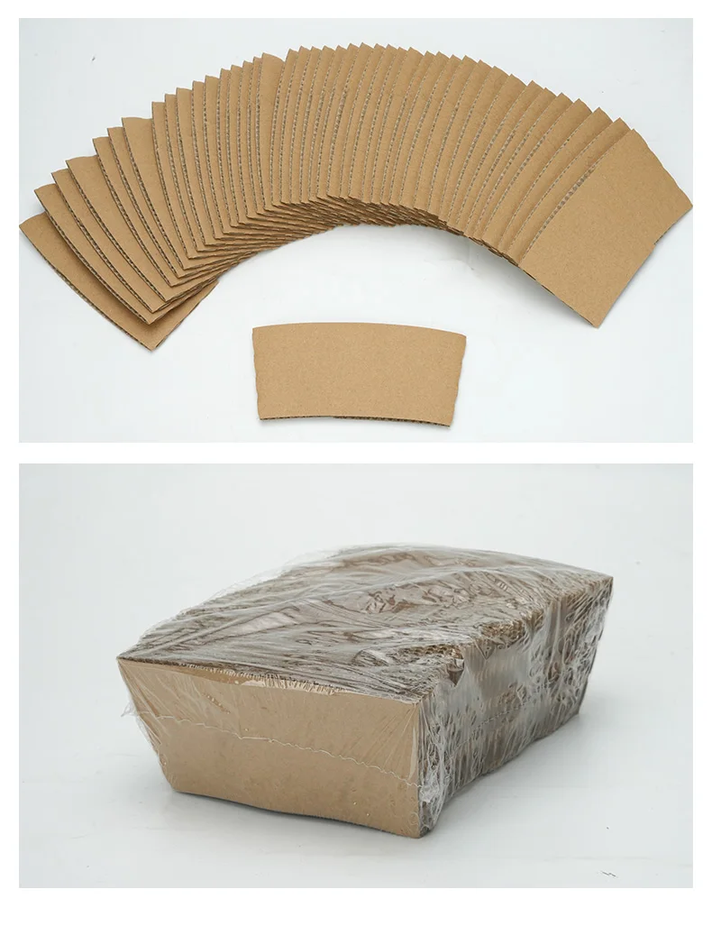 50/100Pcs Brown Coffee Cup Sleeves Kraft Corrugated Paper Heat Insulation Cardboard Hol... - SKU BCCS1215 - UGI Packaging