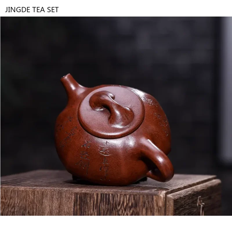 1PCS 380cc Yixing Purple Clay Teapot Handmade by Renowned Master Zhuni Authentic zisha Tea Pot