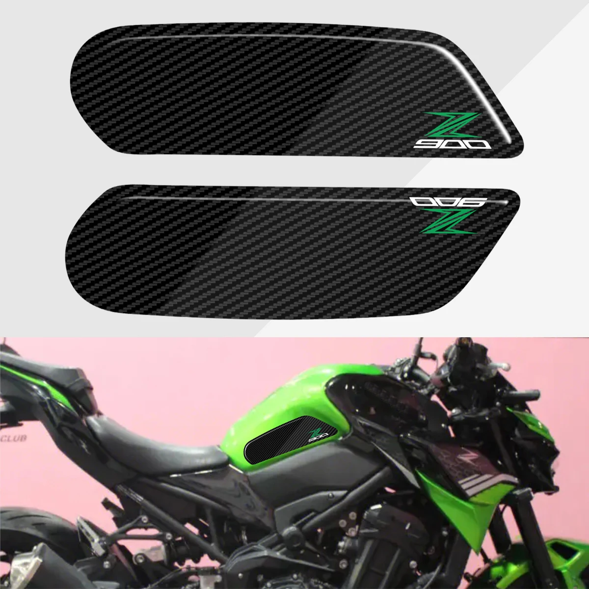 Motorcycle side fuel tank pad For Kawasaki Z900 Z 900 2017-2023 2022 2021 20 Tank Pads Protector Stickers Knee Grip Traction Pad