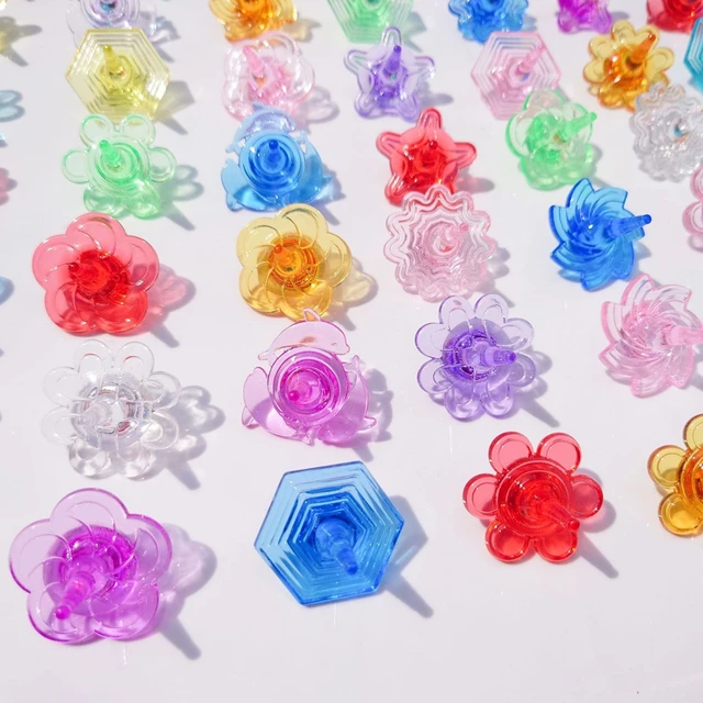 20Pcs Colorful Acrylic Rotating Gyroscopes for Fun Decompression Fidget Tops for Party Favors Birthdays Parties Family Playtime 2