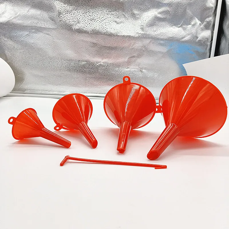 Car Plastic Funnels Refueling Gasoline Funnels Tools Oil Filling Equipment 4 Pack Car Motorcycle Refuel Filling Small Funnel