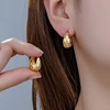 Boucles d'oreilles créoles vintage CZ pour femme, tendance, épaisses, rondes, pendantes, bijoux quotidiens scintillants, cadeau pour elle