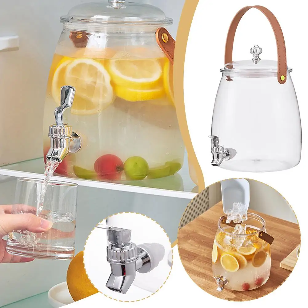 9L Cold Drink Dispenser For Fridge With Spigot & Filter - Clear Beverage Jug For Parties & Picnics