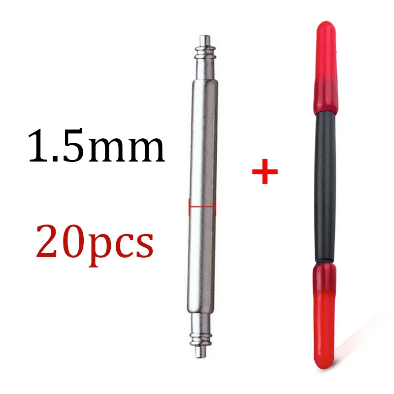 15-Piece Stainless Steel Watch Band Spring Bar Set - 2.0mm Diameter and Thickness