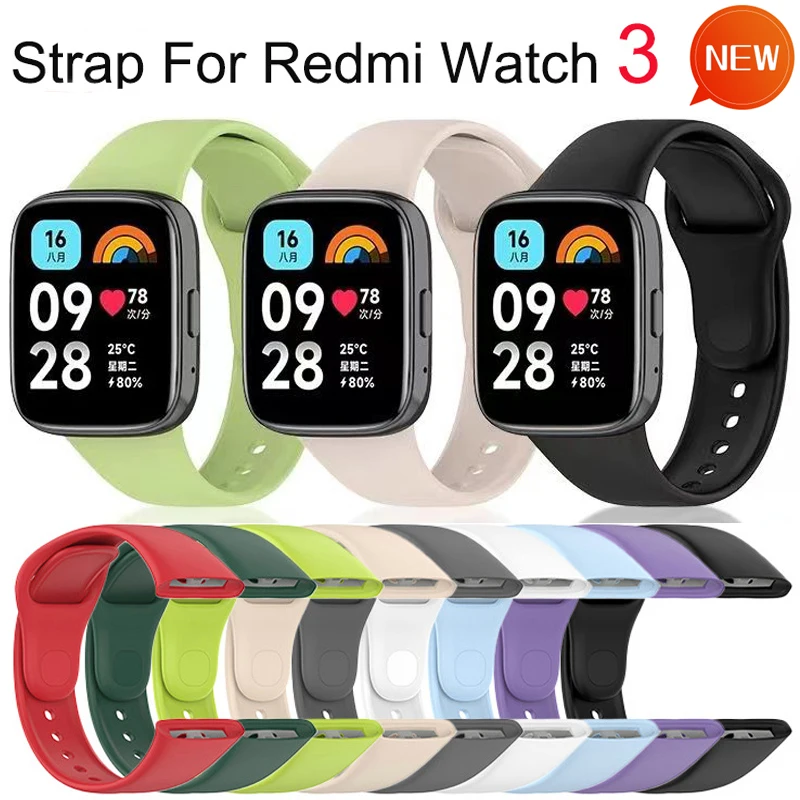 

Silicone Band For Xiaomi Redmi Watch 3 Sports Women Men Wrist Strap For Redmi Watch 3 Smart Watch Wristband