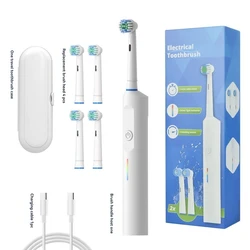 Electric Toothbrush Set with Soft Bristle Round Head and Induction Charging (HYC3957 White)